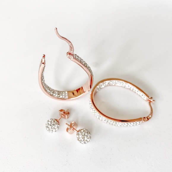 devin rose Jewelry Rose Gold Oval Hoop Earrings By Devin Rose